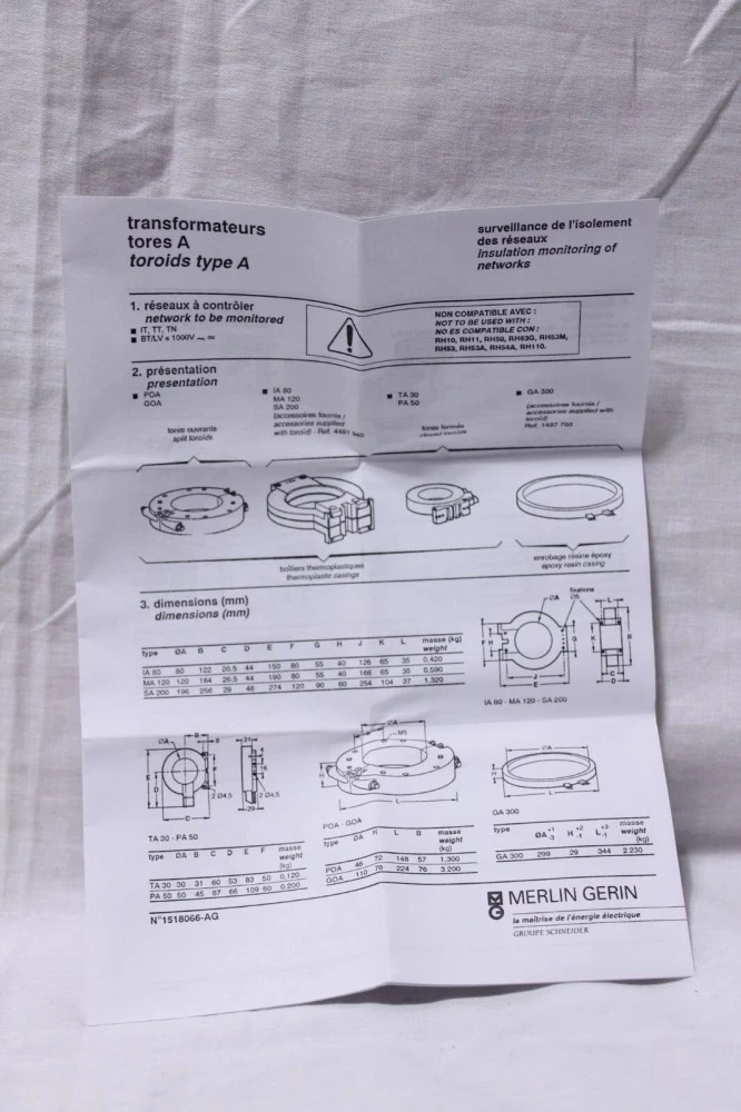 Merlin Gerin Vigirex Schneider 50485 Split toroid for residual current protection POA - Ø 46 mm