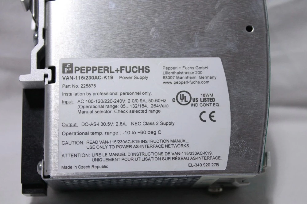 PEPPERL + FUCHS VAN-115/230AC-K19 power supply