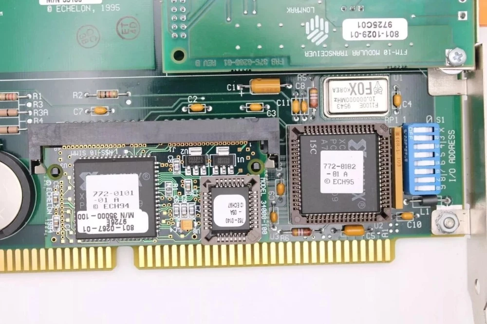 Old ISA PC board ISA PC card LonMark PCNSS PC Interface Echleon 1995 801-0222-01 Echelon LonManager PCNSS PC Interface Model 34100
