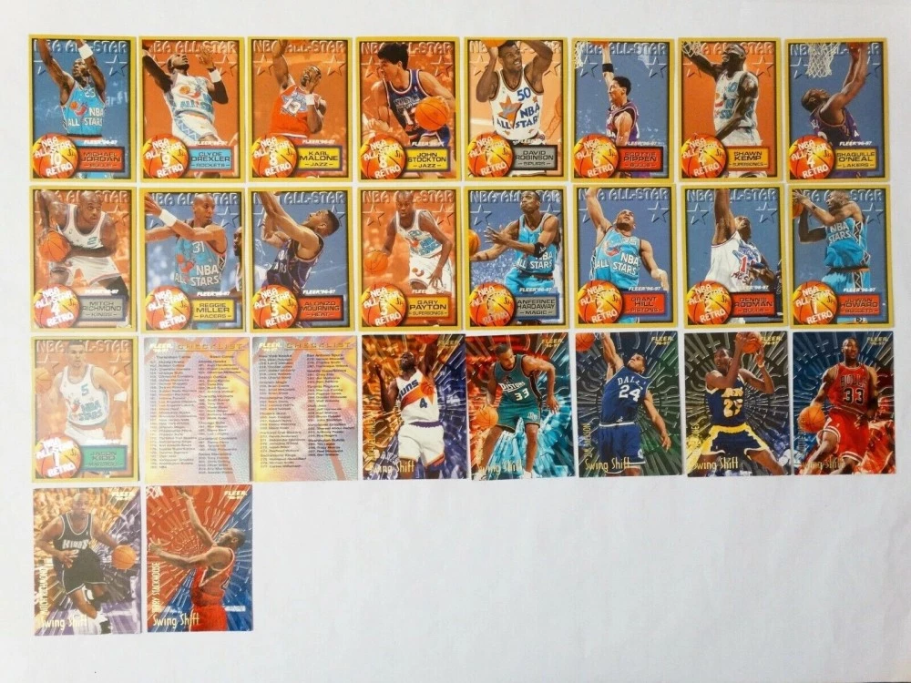 186 pcs. NBA Fleer 96 - 97 trading cards - no duplicates