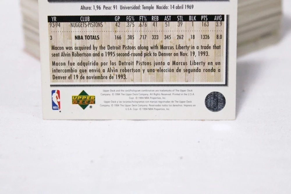 168 pcs. NBA UPPER DECK 1994 trading cards - no duplicates