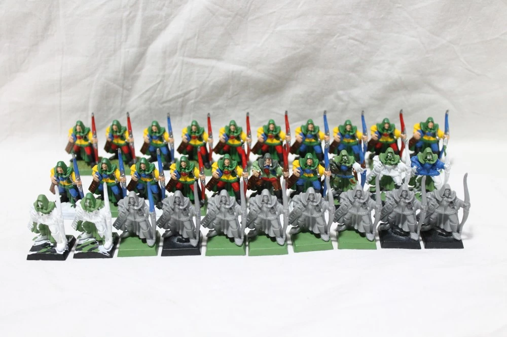 Lot of 45 figures Warhammer 1995 Games Workshop Wood Elves Citadel + box