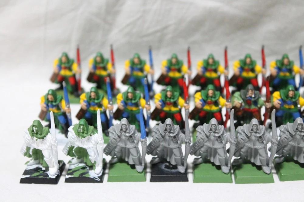 Lot of 45 figures Warhammer 1995 Games Workshop Wood Elves Citadel + box