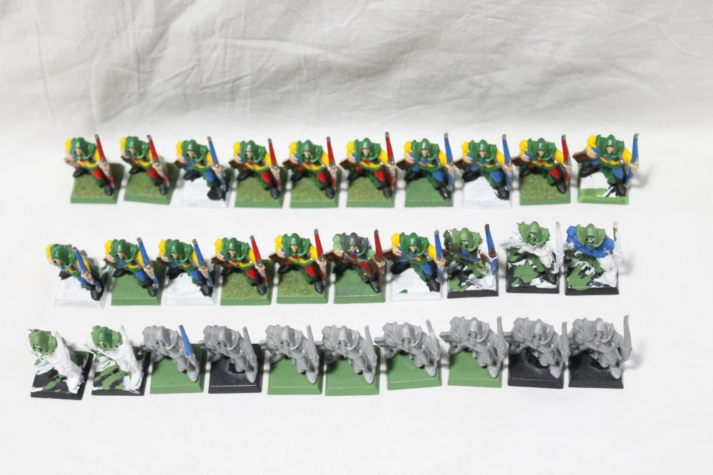 Lot of 45 figures Warhammer 1995 Games Workshop Wood Elves Citadel + box