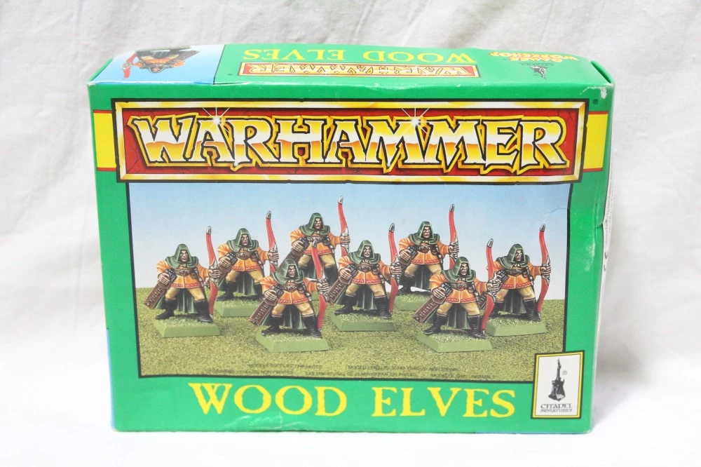 Lot of 45 figures Warhammer 1995 Games Workshop Wood Elves Citadel + box